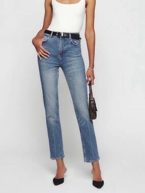 Reformation Jeans Lisa High Rise Straight Leg Size 25 Organic Cotton Malta